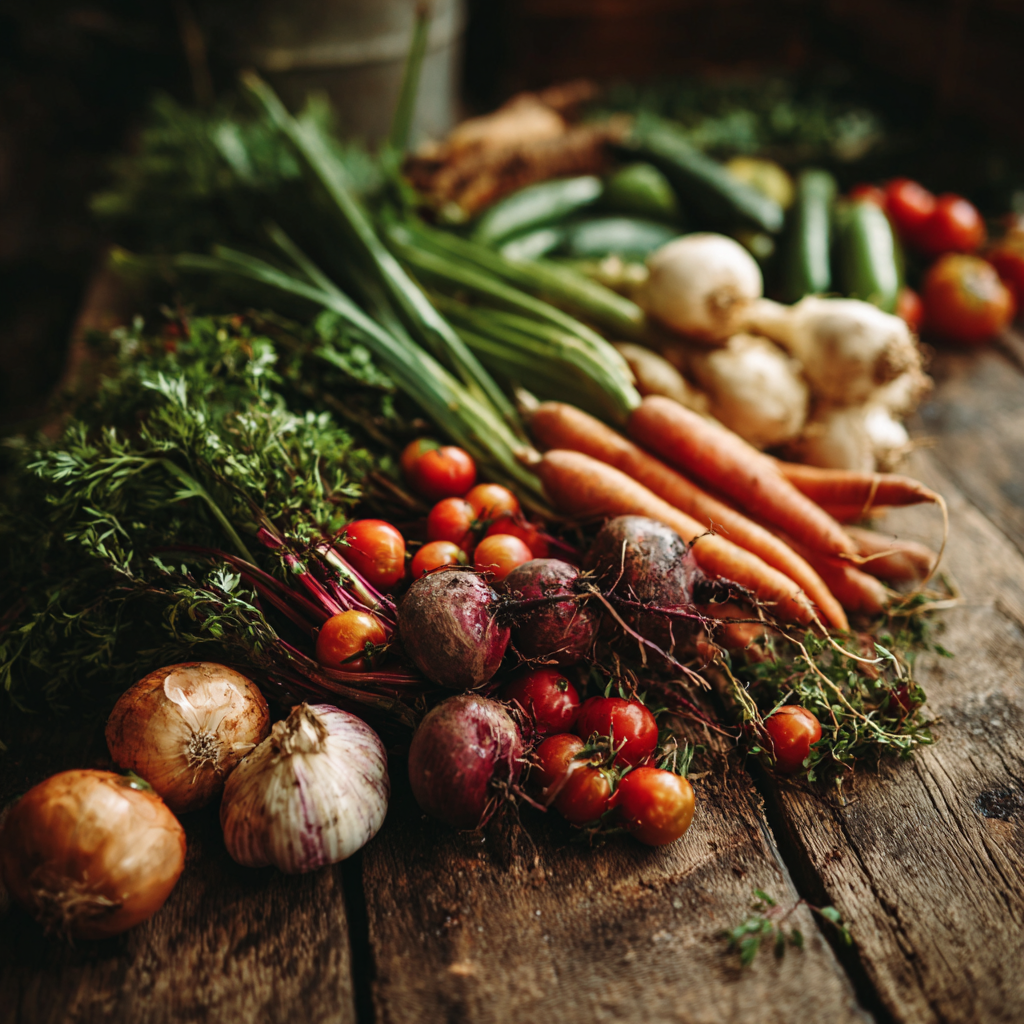 Сезонні продукти на столі